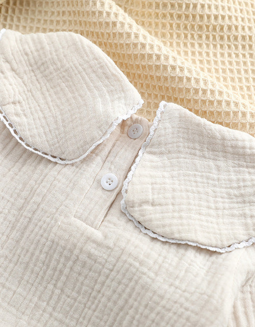 Load image into Gallery viewer, Baby Embroidered Pattern Lapel Cotton Shirt Combo Corduroy Strap Onesies Sets by MyKids-USA™

