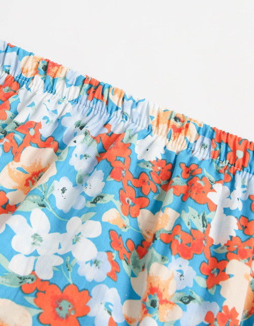 Load image into Gallery viewer, Baby Girl Flower Pattern Sling Loose Tops With Shorts Sets by MyKids-USA™
