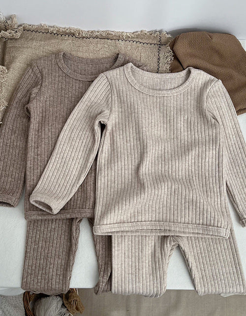 Load image into Gallery viewer, Baby Solid Color Comfy Fabric Shirt Sets Pajamas Home Clothes by MyKids-USA™
