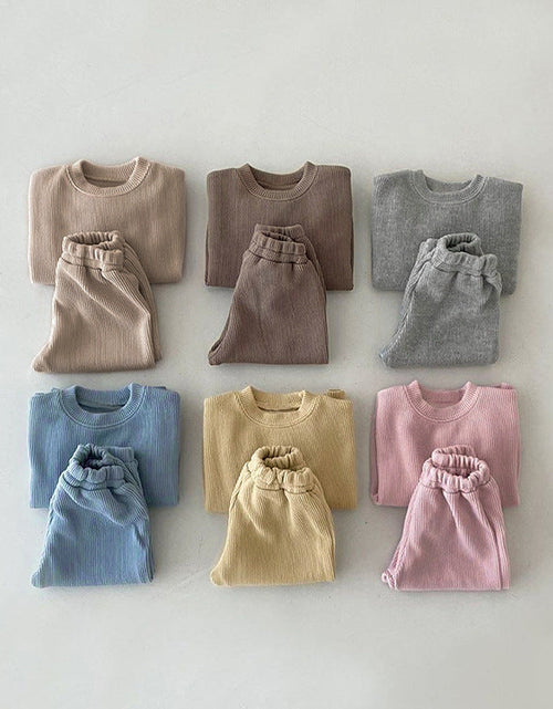 Load image into Gallery viewer, Baby Solid Color Long Sleeve Simple Style Hoodie Sets by MyKids-USA™
