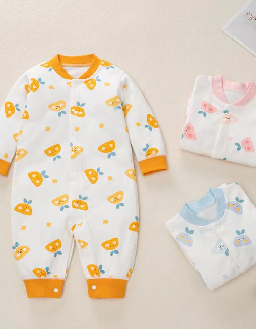 Load image into Gallery viewer, Baby Cartoon Pattern Button Front Design Long Sleeves Cotton Romper by MyKids-USA™
