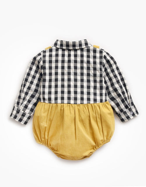 Load image into Gallery viewer, Baby Boy 1pcs Plaid Pattern False 1 Pieces Design Lapel Bodysuit Onesies by MyKids-USA™
