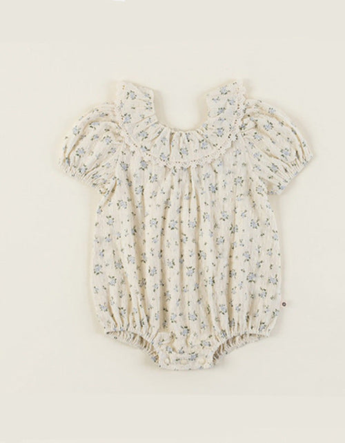 Load image into Gallery viewer, Baby Girl Flower Pattern Flying Sleeves Onesies &amp; Clothing Sets With Headband by MyKids-USA™
