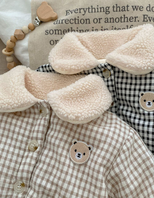 Load image into Gallery viewer, Baby Plaid Graphic Single Breasted Design Thickened Warm Winter Cotton Coat by MyKids-USA™
