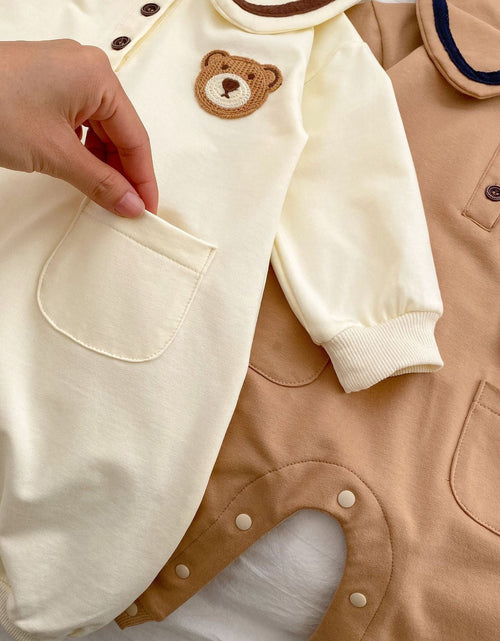 Load image into Gallery viewer, Baby Cartoon Bear Patched Pattern Cute Style Romper And Coat by MyKids-USA™
