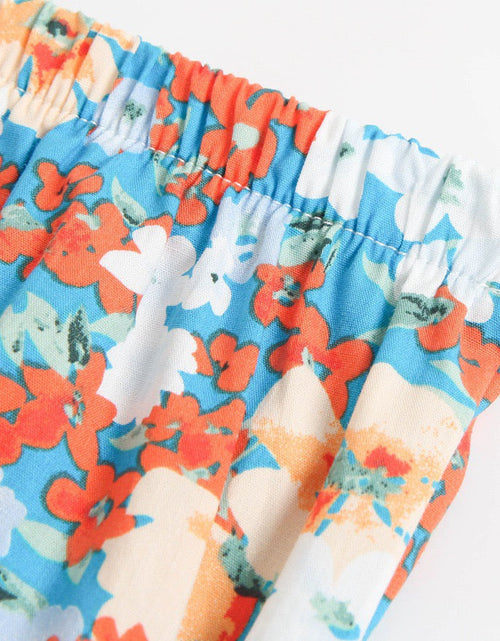 Load image into Gallery viewer, Baby Girl Flower Pattern Sling Loose Tops With Shorts Sets by MyKids-USA™
