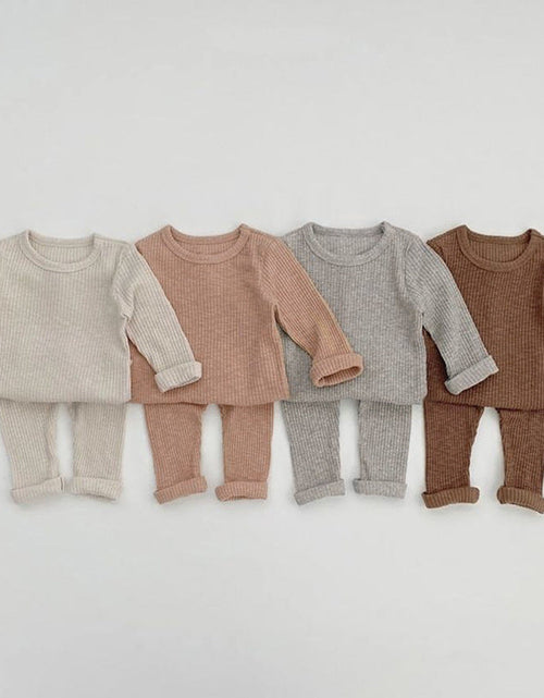 Load image into Gallery viewer, Baby Solid Color Soft Cotton Pajamas Home Clothes Sets by MyKids-USA™
