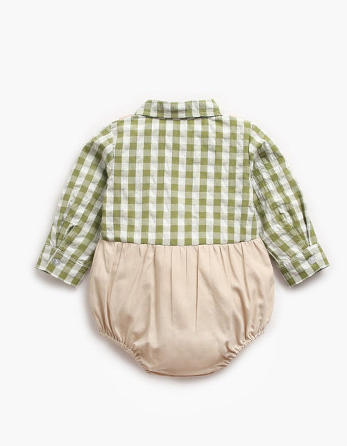Load image into Gallery viewer, Baby Boy 1pcs Plaid Pattern False 1 Pieces Design Lapel Bodysuit Onesies by MyKids-USA™
