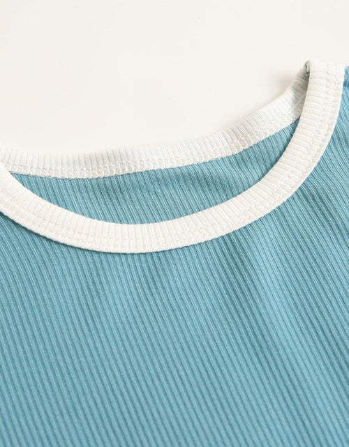 Load image into Gallery viewer, Baby Solid Color Neck Color Matching Design Sports Sets In Summer by MyKids-USA™
