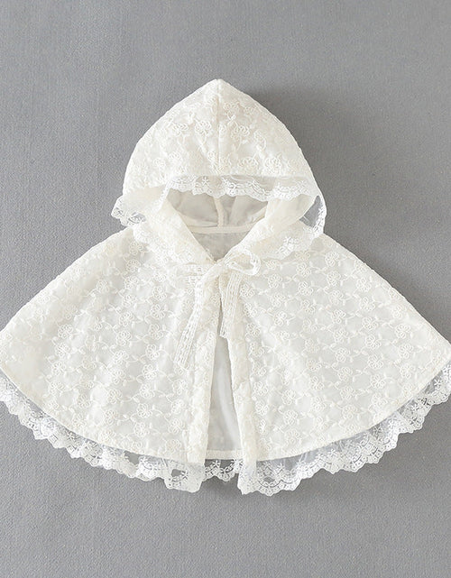 Load image into Gallery viewer, Kids Mesh Overlay Design Belted Bow Tie Shawls With Ruffle Hat by MyKids-USA™

