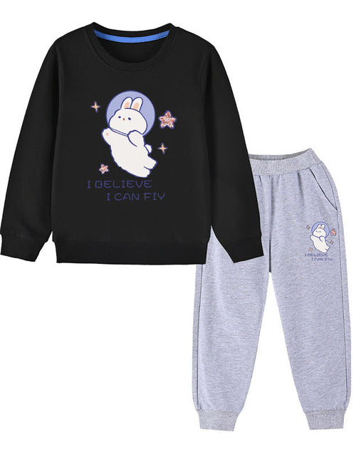 Load image into Gallery viewer, Baby Girl Cute Bunny Graphic Hoodie Combo Loose Trousers Soft Cotton Sets by MyKids-USA™
