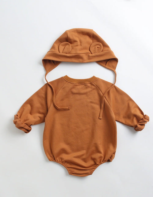 Load image into Gallery viewer, Baby 1pcs Cartoon Print Pattern Long Sleeved Cotton Triangle Onesies With Hat by MyKids-USA™
