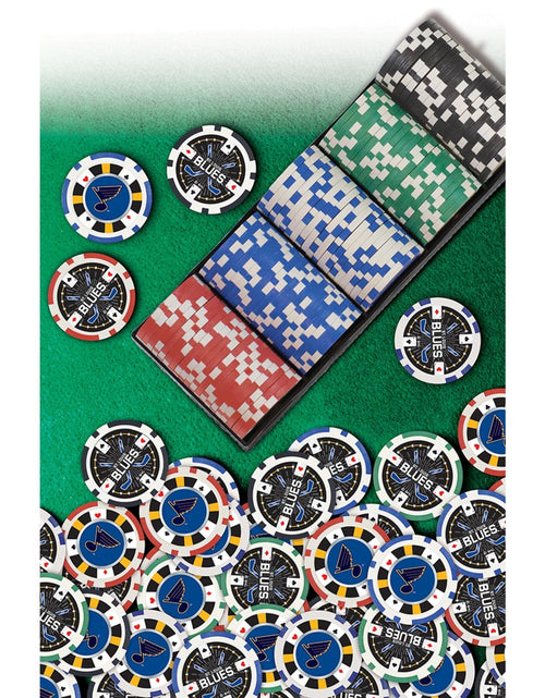 Load image into Gallery viewer, St. Louis Blues 100 Piece Poker Chips by MasterPieces Puzzle Company INC
