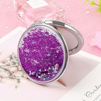 Load image into Gallery viewer, Glitter Quicksand Double-Sided Portable Mirror by KE Cosmetics

