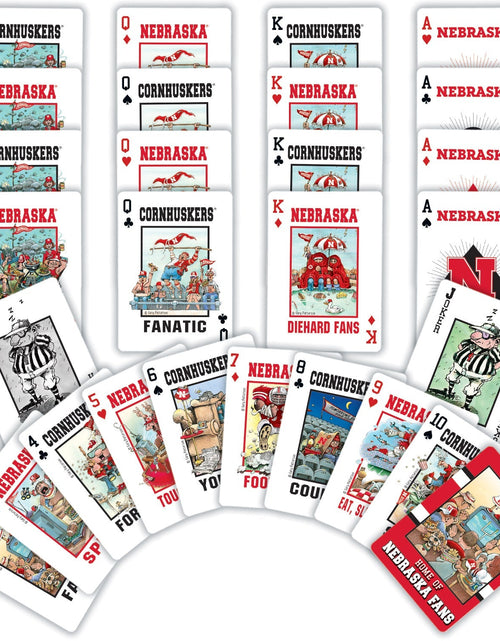 Load image into Gallery viewer, Nebraska Cornhuskers Fan Deck Playing Cards - 54 Card Deck by MasterPieces Puzzle Company INC
