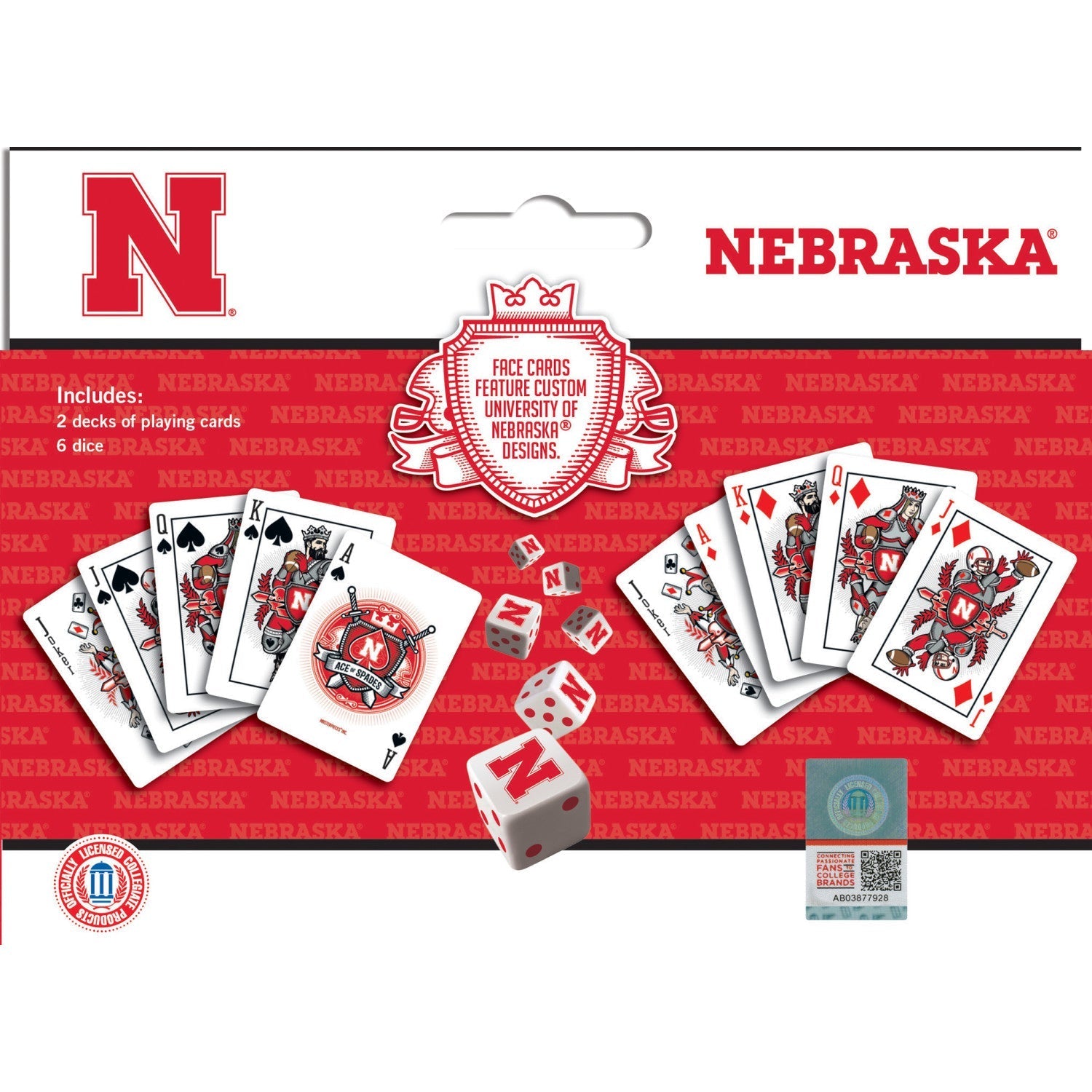 Nebraska Cornhuskers - 2-Pack Playing Cards & Dice Set by MasterPieces Puzzle Company INC