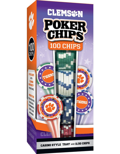 Load image into Gallery viewer, Clemson Tigers 100 Piece Poker Chips by MasterPieces Puzzle Company INC
