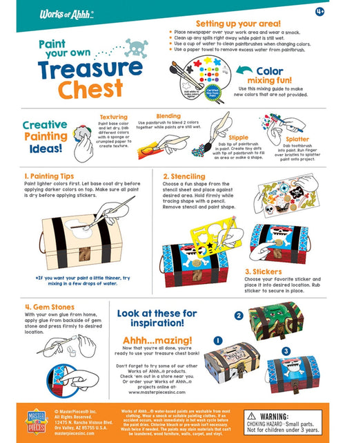 Load image into Gallery viewer, Treasure Chest Wood Craft &amp; Paint Kit by MasterPieces Puzzle Company INC
