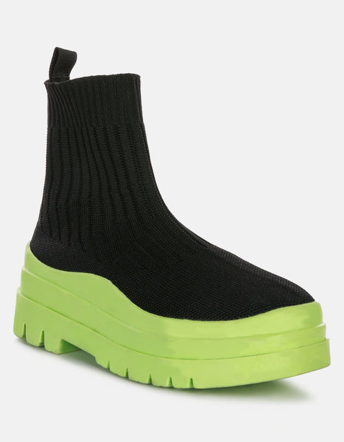 Load image into Gallery viewer, quavo knitted platform chunky boots by London Rag
