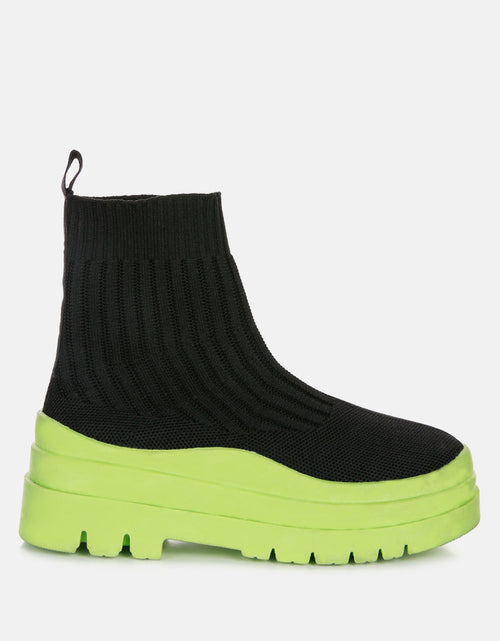 Load image into Gallery viewer, quavo knitted platform chunky boots by London Rag
