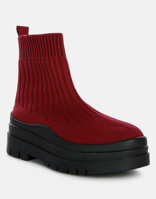 Load image into Gallery viewer, quavo knitted platform chunky boots by London Rag
