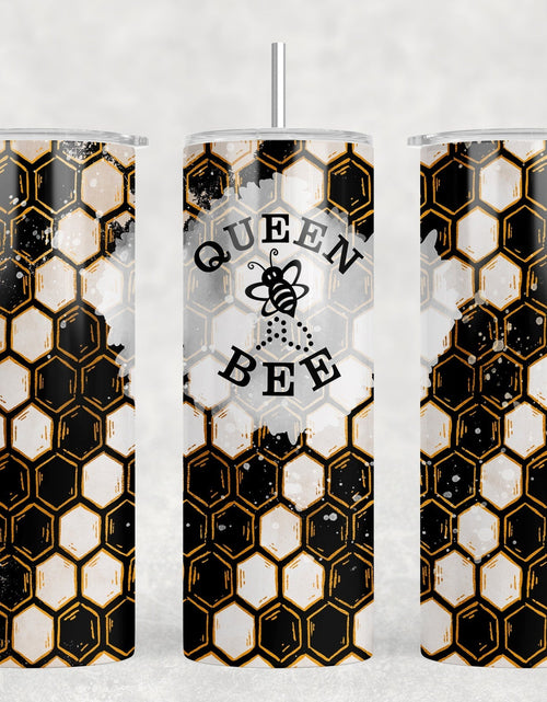 Load image into Gallery viewer, Queen Bee|Skinny Tumbler|Optional Bluetooth Speaker| Speaker Color Varies by Rowdy Ridge Co
