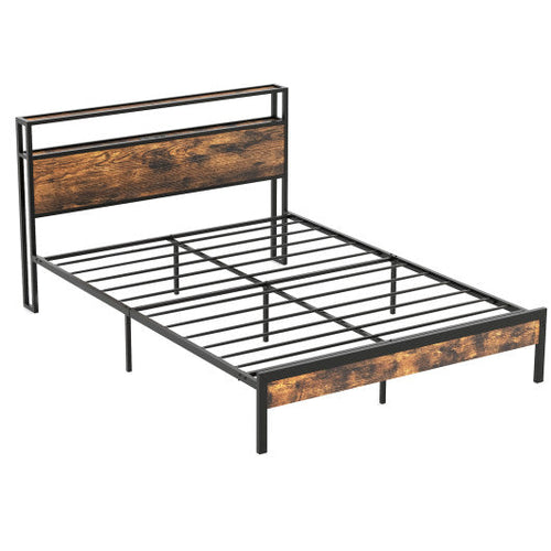 Load image into Gallery viewer, Twin/Full/Queen Bed Frame with Storage Headboard and Charging Station-Queen Size
