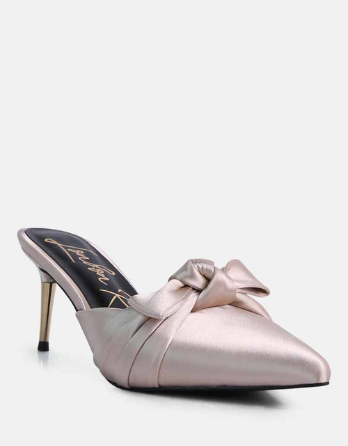 Load image into Gallery viewer, queenie satin stiletto mule sandals by London Rag
