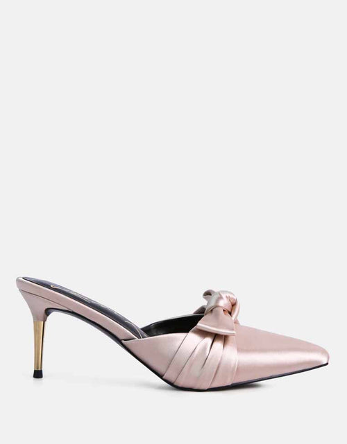 Load image into Gallery viewer, queenie satin stiletto mule sandals by London Rag
