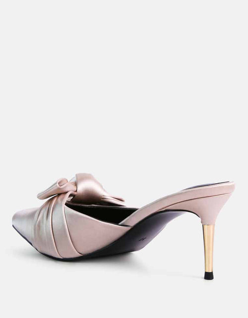 Load image into Gallery viewer, queenie satin stiletto mule sandals by London Rag
