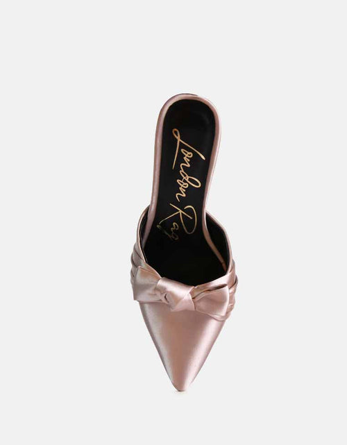Load image into Gallery viewer, queenie satin stiletto mule sandals by London Rag
