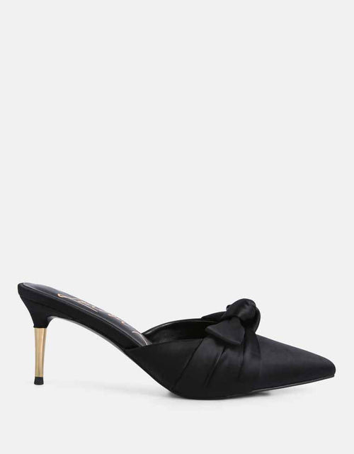 Load image into Gallery viewer, queenie satin stiletto mule sandals by London Rag
