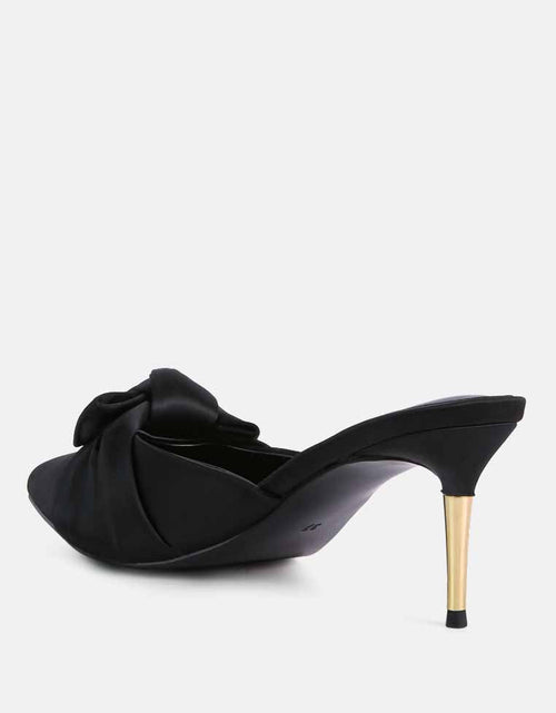 Load image into Gallery viewer, queenie satin stiletto mule sandals by London Rag
