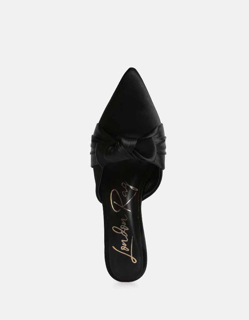 Load image into Gallery viewer, queenie satin stiletto mule sandals by London Rag
