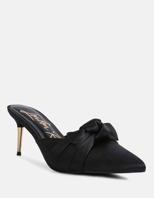 Load image into Gallery viewer, queenie satin stiletto mule sandals by London Rag
