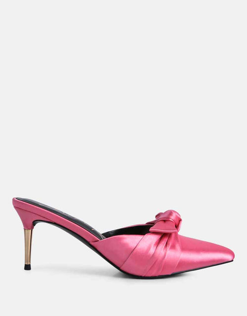 Load image into Gallery viewer, queenie satin stiletto mule sandals by London Rag
