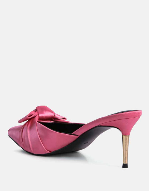 Load image into Gallery viewer, queenie satin stiletto mule sandals by London Rag
