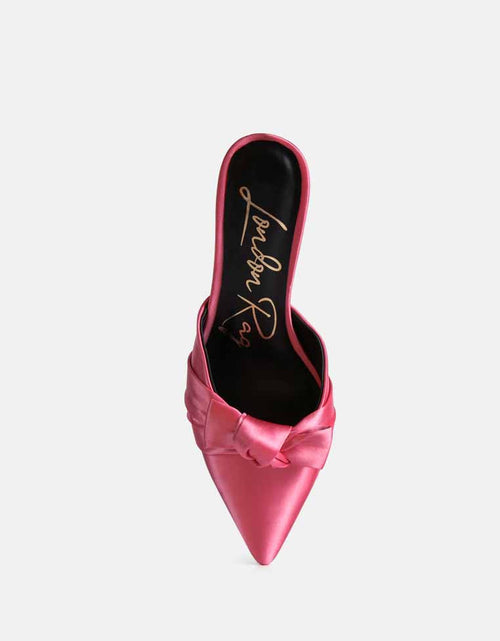 Load image into Gallery viewer, queenie satin stiletto mule sandals by London Rag
