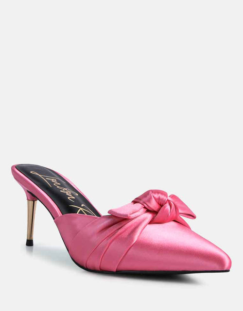 Load image into Gallery viewer, queenie satin stiletto mule sandals by London Rag
