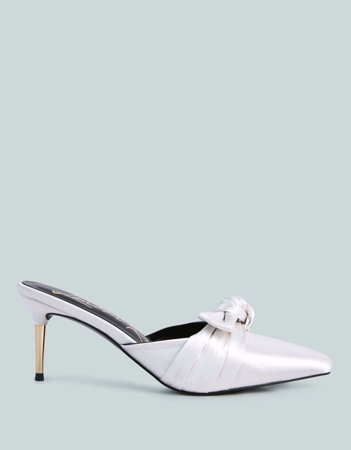 Load image into Gallery viewer, queenie satin stiletto mule sandals by London Rag
