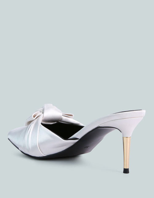 Load image into Gallery viewer, queenie satin stiletto mule sandals by London Rag

