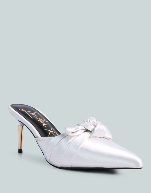 Load image into Gallery viewer, queenie satin stiletto mule sandals by London Rag
