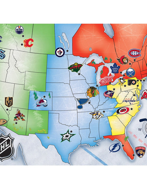 Load image into Gallery viewer, NHL - League Map 500 Piece Jigsaw Puzzle by MasterPieces Puzzle Company INC
