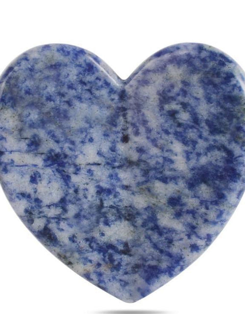 Load image into Gallery viewer, Blue Sodalite Heart Facial Gua Sha Scraping Massage Tool by ZAQ Skin &amp; Body
