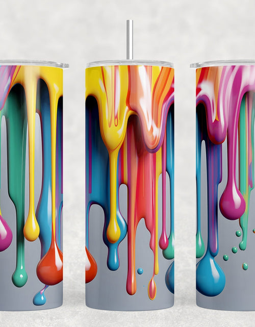 Load image into Gallery viewer, Rainbow Drip|Skinny Tumbler|Optional Bluetooth Speaker| Speaker Color Varies by Rowdy Ridge Co
