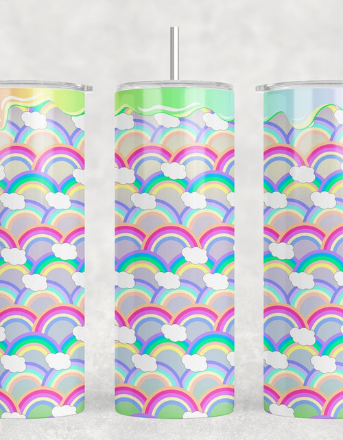 Load image into Gallery viewer, Rainbows - 20 oz Steel Skinny Tumbler - Optional Blue Tooth Speaker - Speaker Color will Vary by Rowdy Ridge Co
