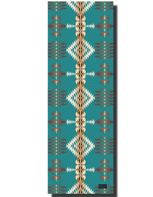 Load image into Gallery viewer, Ascend Yoga Mat Pendleton Rancho Arroyo Turquoise Mat by Yune Yoga
