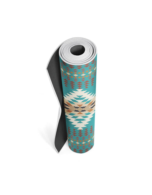 Load image into Gallery viewer, Ascend Yoga Mat Pendleton Rancho Arroyo Turquoise Mat by Yune Yoga
