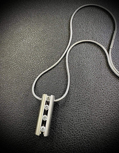 Load image into Gallery viewer, PT333W B.Tiff Hollowed Short Stick Pendant by B.Tiff New York
