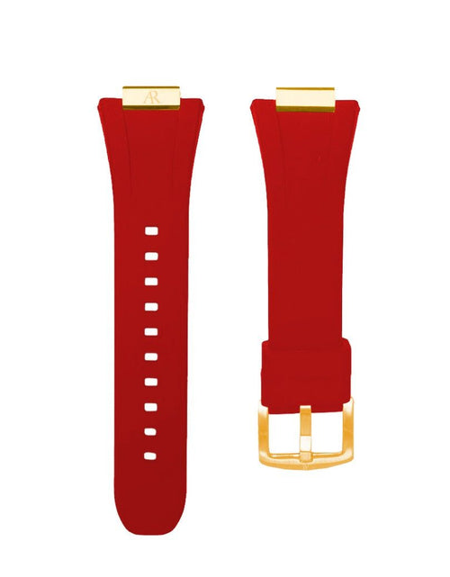 Load image into Gallery viewer, red rubber smartwatch case strap by ASOROCK WATCHES
